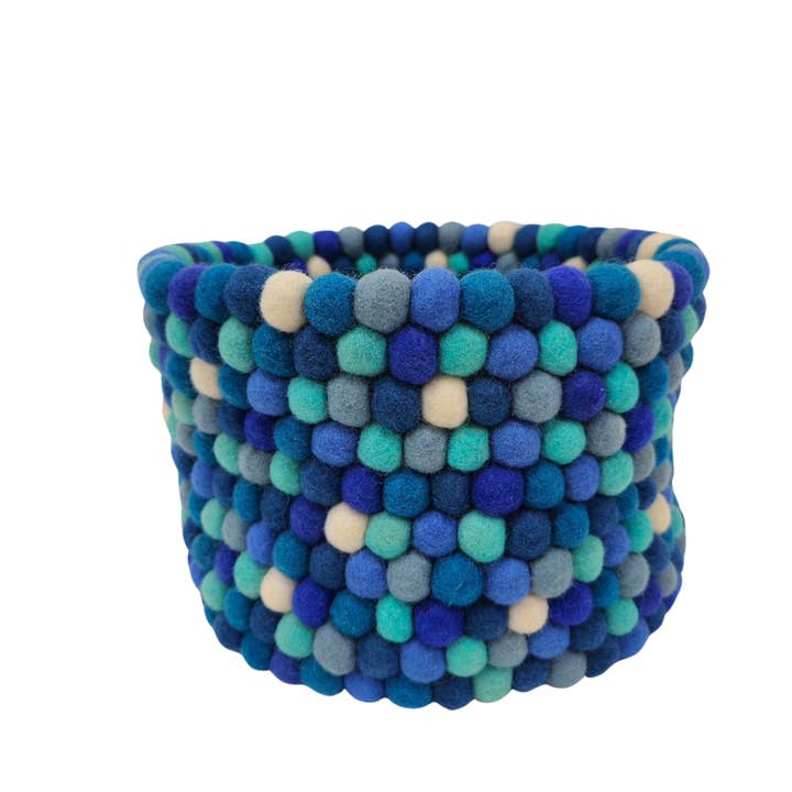 Charming Handmade Felt Pom Pom Basket – Perfect for Storage for wholesale by Feltiful