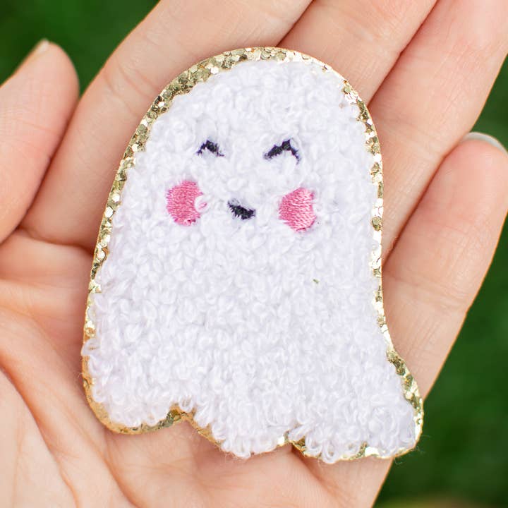 Chenille-White-Ghost Aufnäher zum Abziehen für den Großhandel von Rogue Society Apparel®️