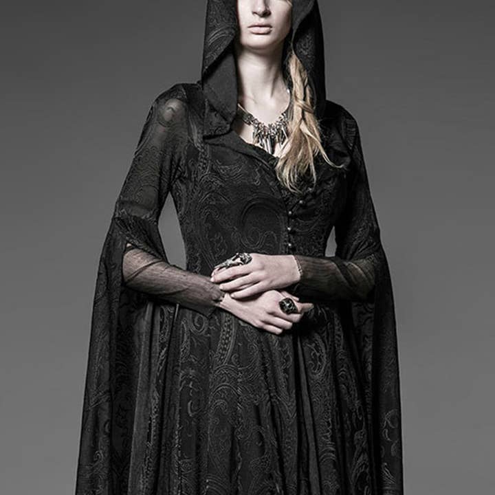 Gothic Knit Hooded Cosplay Retro Dress for wholesale by Tourtiwi