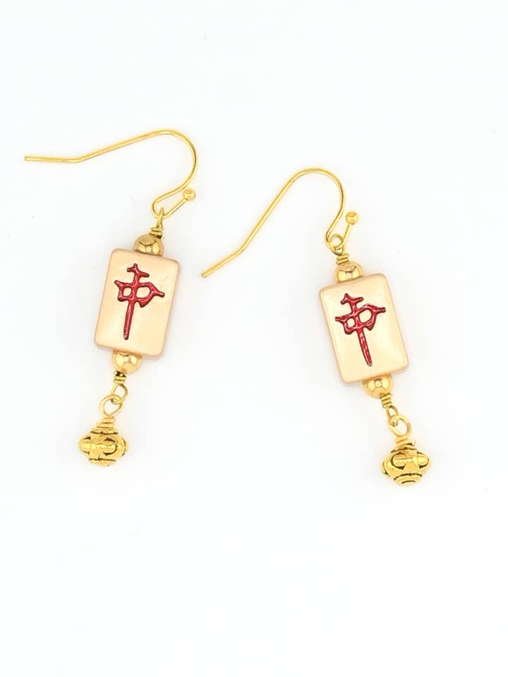 Brincos de Azulejos Mahjong Mah Jongg por atacado de Julio Designs