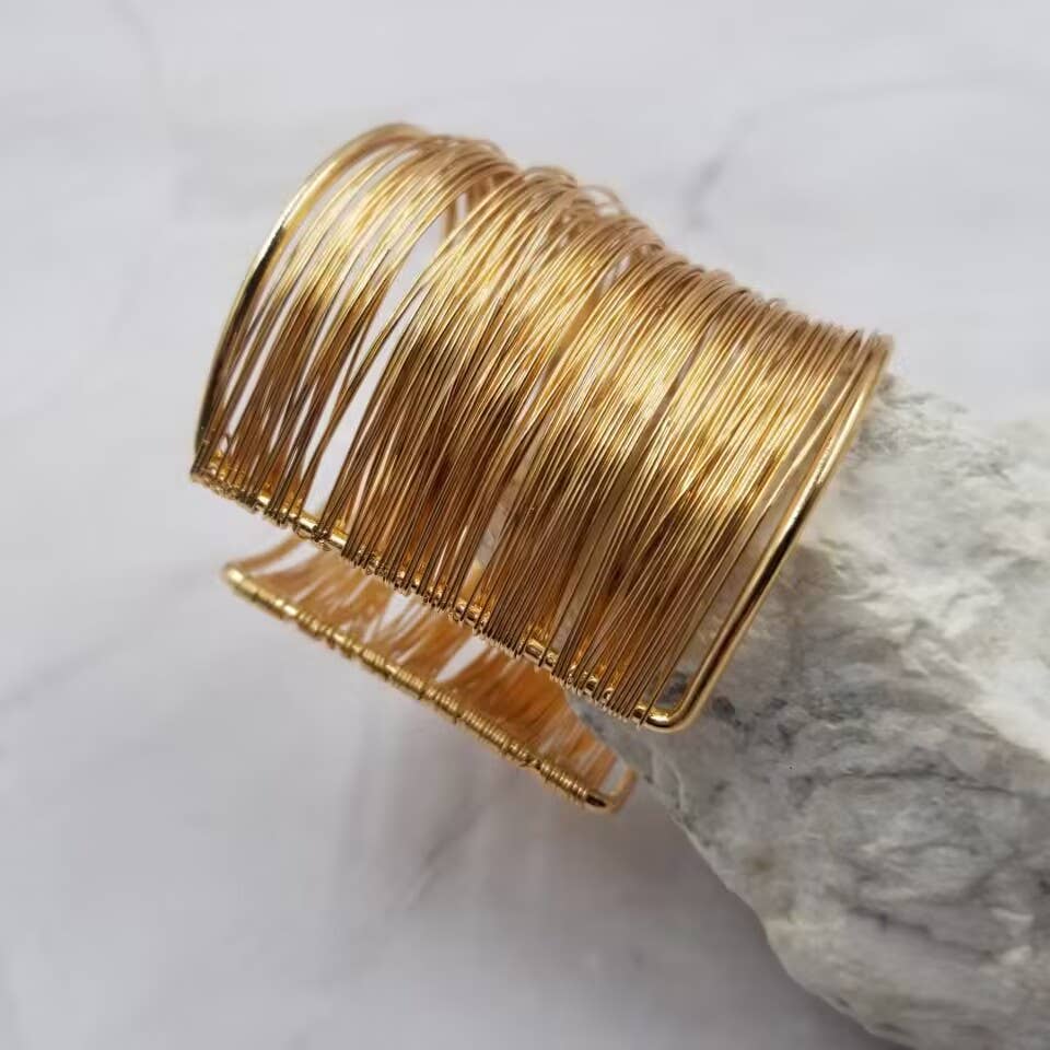The Pretty Jewellery – Engroshandel Manchetarmbånd – Guld flettet Wrap armbånd Cuff armbånd3