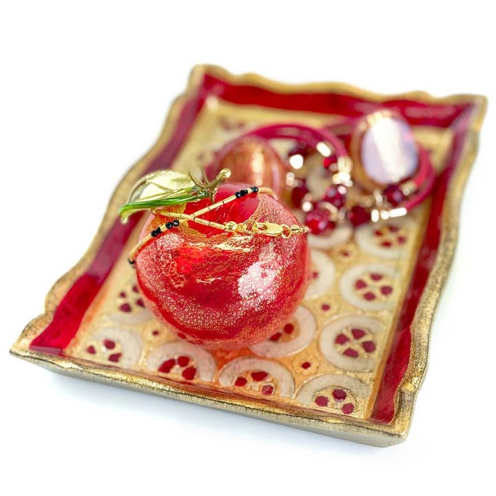 Via Graceffo - Wholesale Decorative tray - Florentine Carved Wood Rectangle Tessellated Mini Tray4