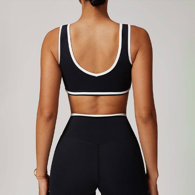 WONDERXFANS – wholesale Sports bra – Women's – Breathable Nude Contrasting Color Sports Bra8