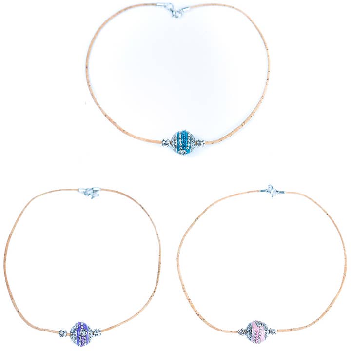handgemaakte kurkketting voor dames NE-1065-MIX-3 voor wholesale door Meninas Bonitas Cork