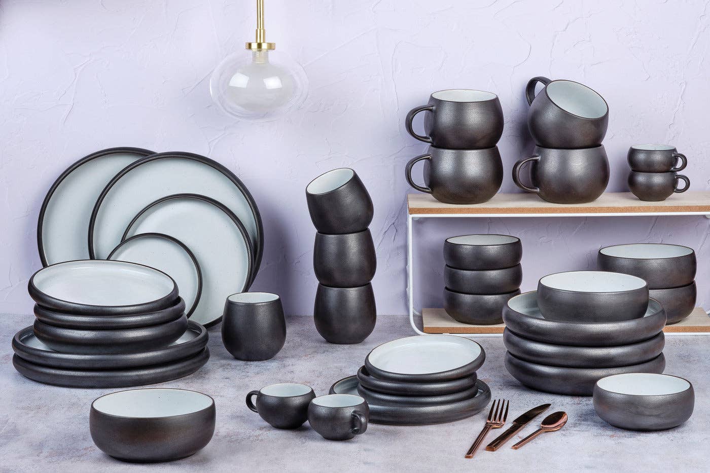 Björn - Wholesale Dinnerware Set - GOURMET Full Service - 36 pieces - Onyx1