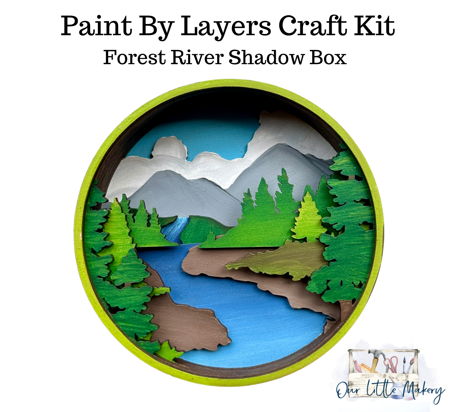 Our Little Makery - Wholesale DIY Craft Kit - Forest River Shadow Box Kit1