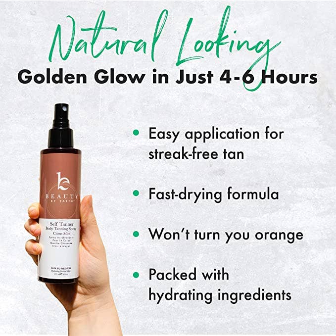 Beauty By Earth - Wholesale Self-Tanner - Self Tanner Body Spray 6oz,  (2 Shades)4