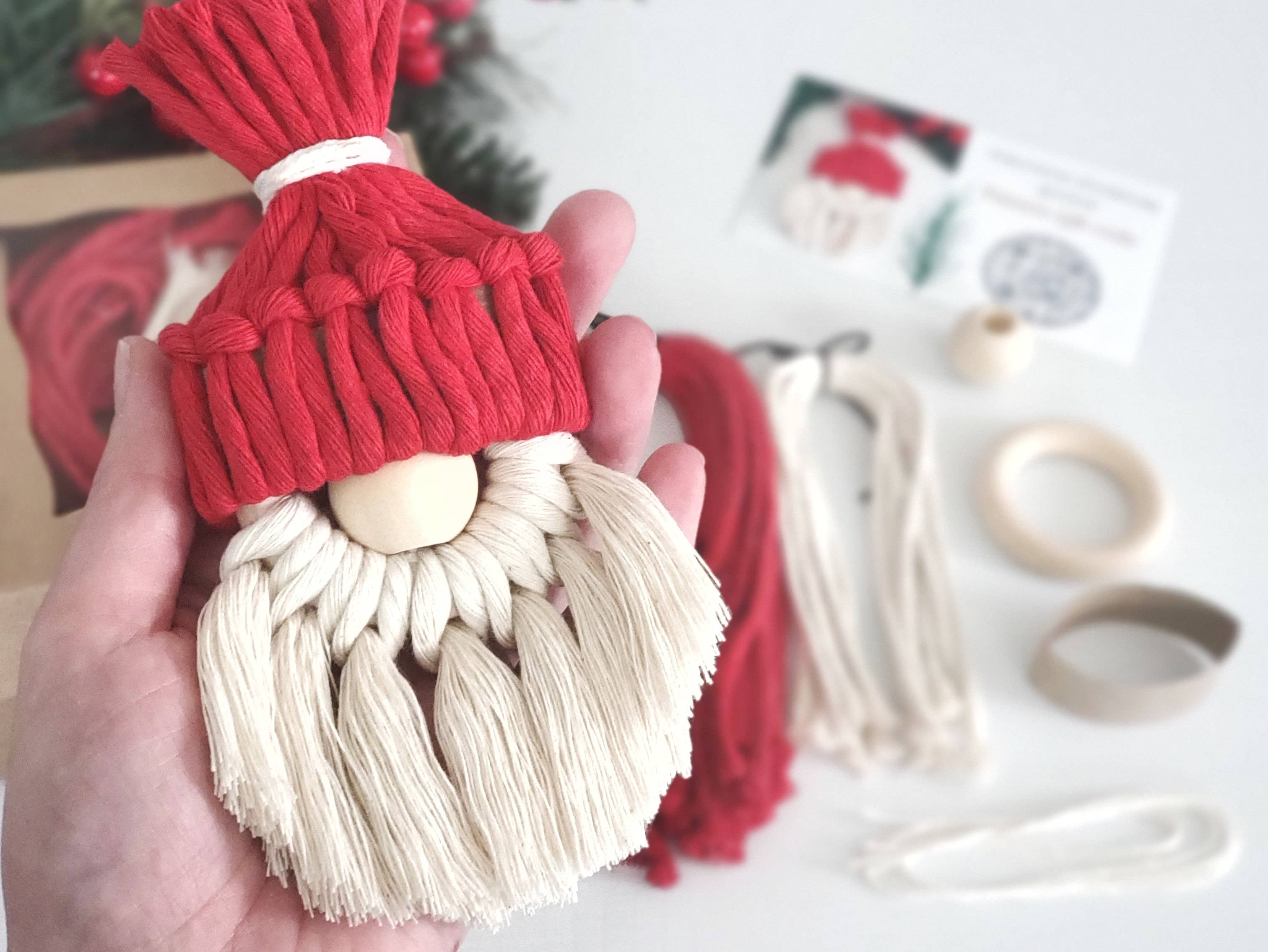 Cord + Quartz - Vente Kit de bricolage - Kit DIY d'ornement gnome en macramé5
