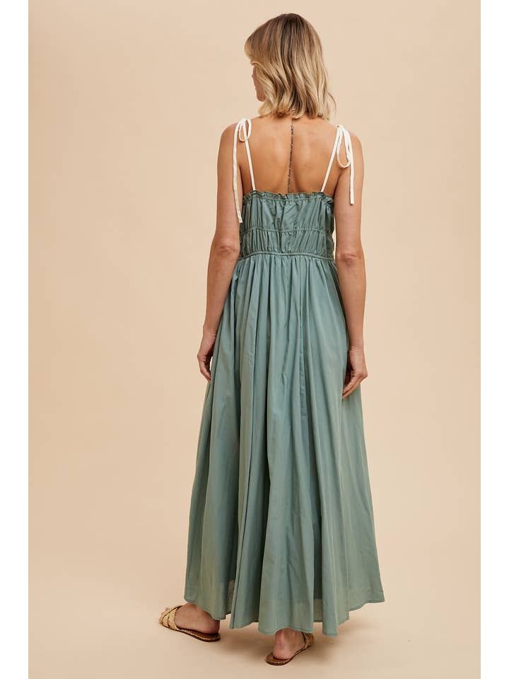 In Loom - Wholesale Dress - Women's - COTTON BLEND CONTRAST TRIM MAXI DRESS5