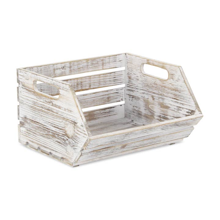 HomeRoots - Wholesale Storage Bin - Distressed Gray Wooden Storage Box