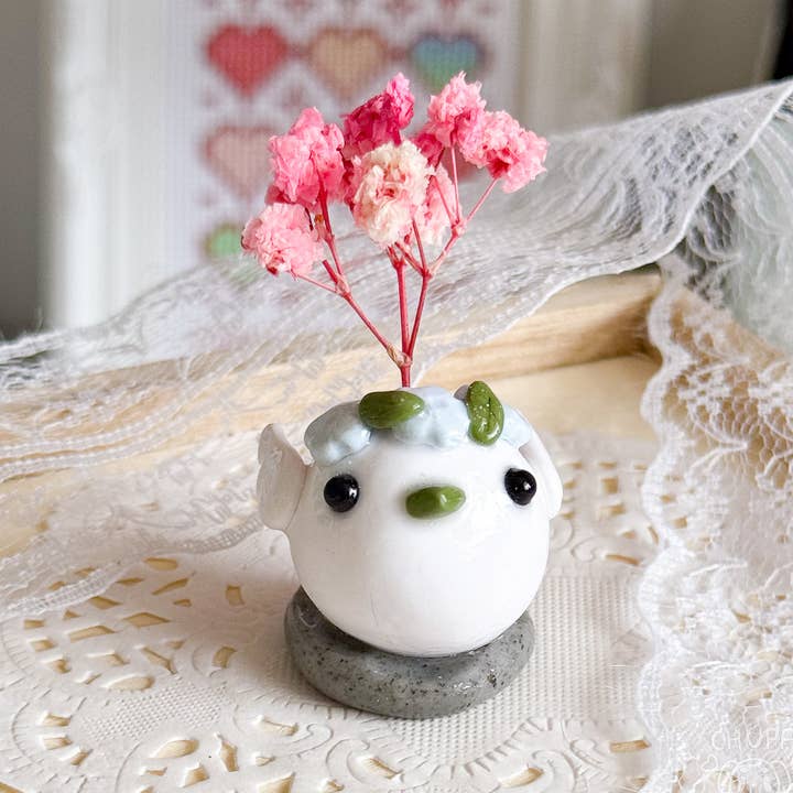 Jarrón de Brotes de Arcilla Polimérica con Pájaro de Invierno para venta al por mayor de Chupadoodles