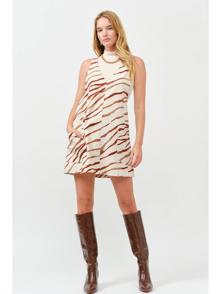 taupe Printed Mini Dress for wholesale on Faire7