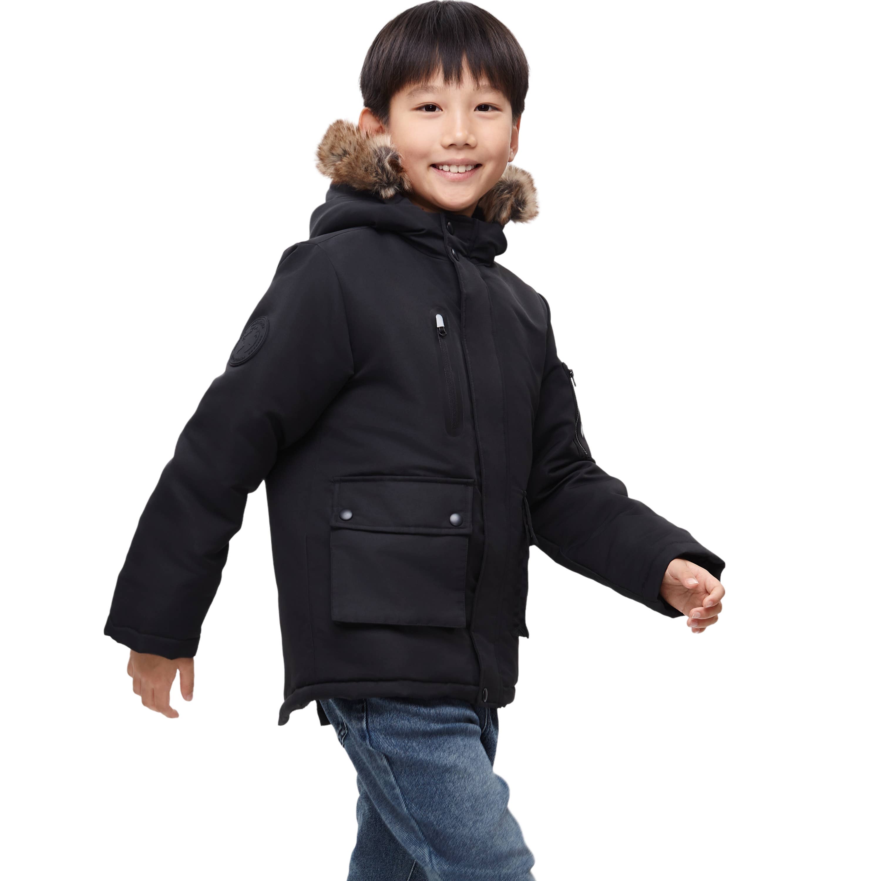 Rokka & Rolla - Wholesale Parka - Kids - Boys' Winter Coat with Faux Fur Hood Parka Jacket29