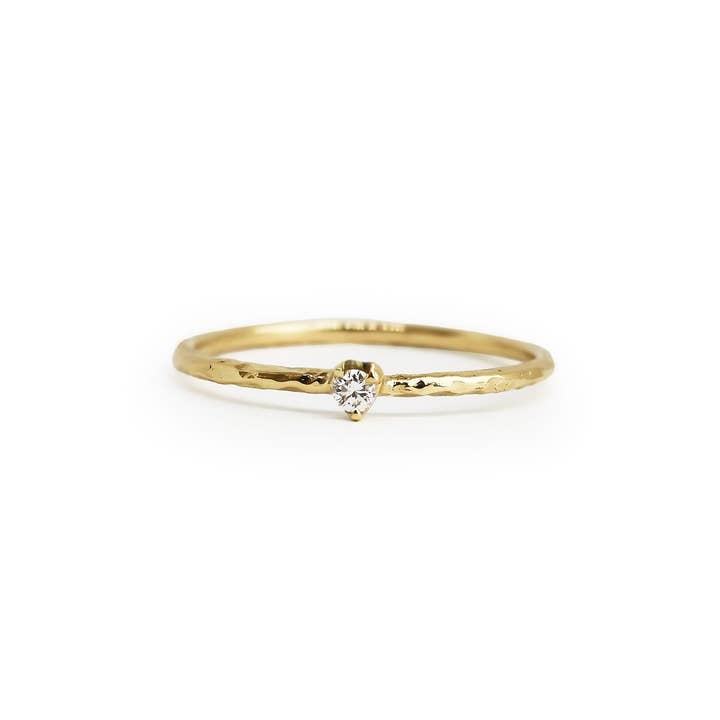 Lacee Alexandra Jewelry - Wholesale Single Stone/Solitaire Ring - Solid Gold Dainty Diamond Ring