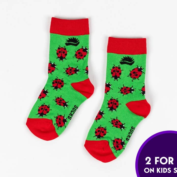 KIDS BAMBOO SOCKS | LADYBIRD BAMBOO SOCKS | INSECT SOCKS for wholesale by We Are Hedgy Limited