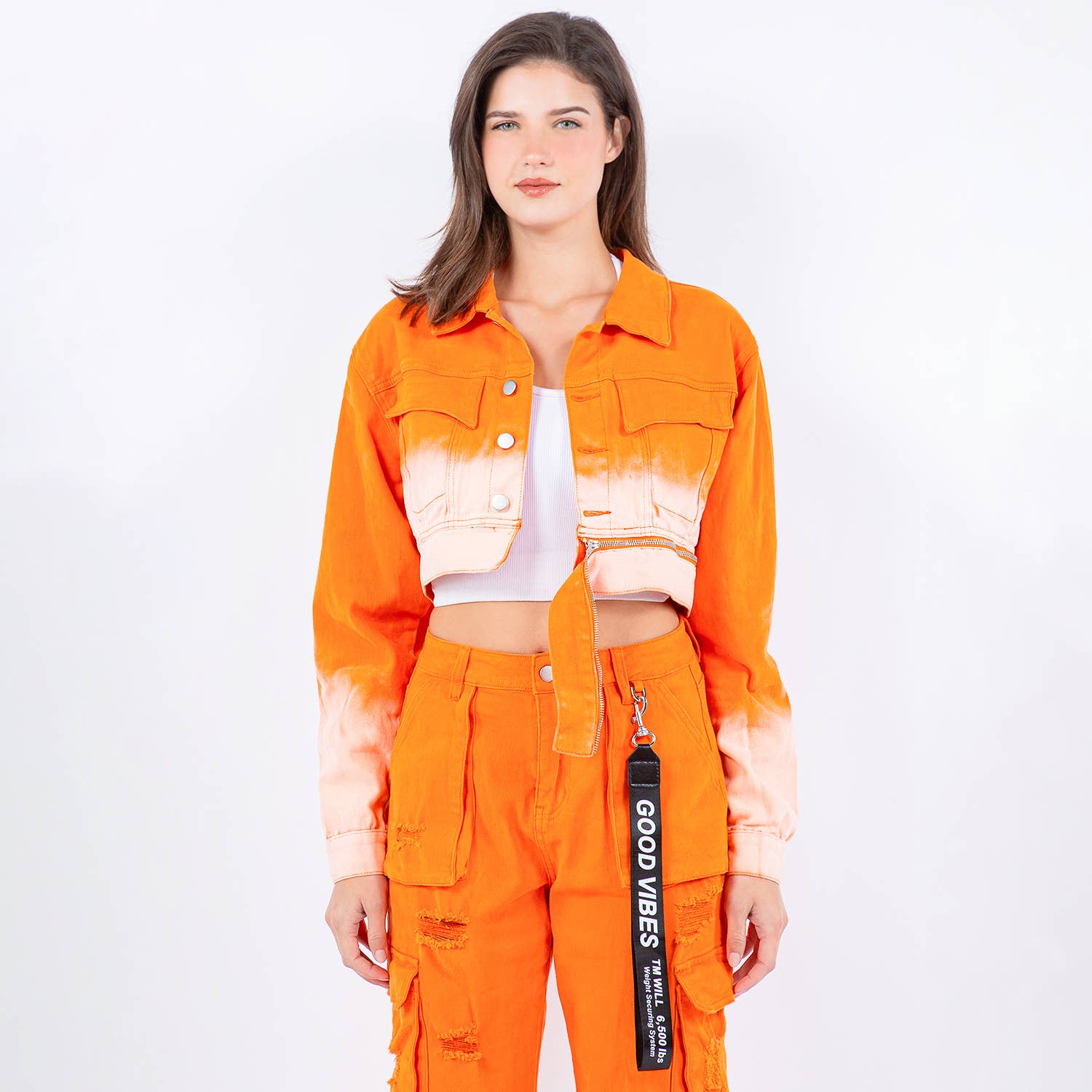 American Bazi – wholesale Jacka - Dam – OMBRE TVÄTTAD DRAGKEDJA TRIM JACKOR-RJK92550