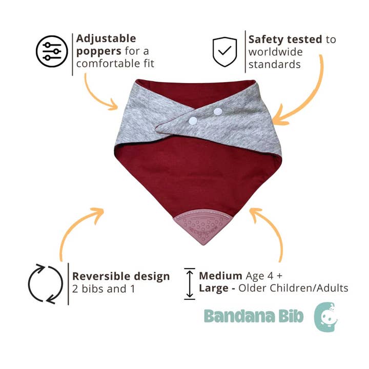 Cheeky Chompers – wholesale Bib – Baby – Neckerchew All Needs - Scandi Pink Medium