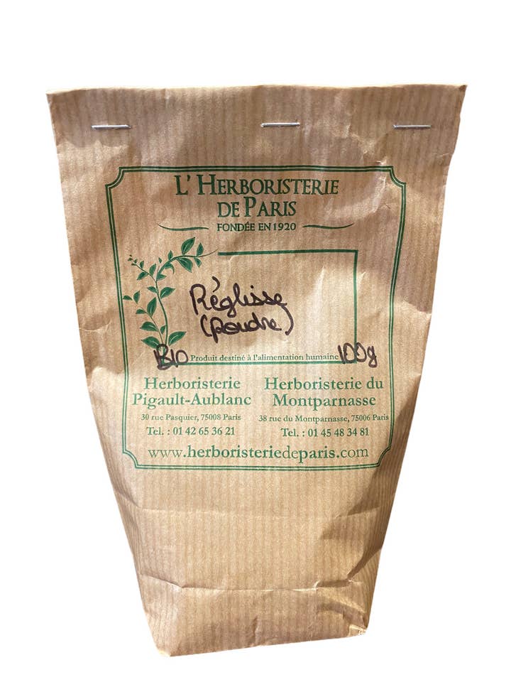 LICORICE POWDER ORGANIC 100G HERBORISTERIE DE PARIS for wholesale by L'HERBORISTERIE DE PARIS
