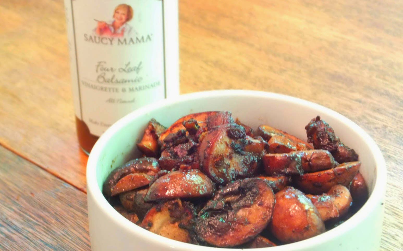 Suzie's Organics and More - Vente Sauces à salade - NOUVEAU 2025 Saucy Mama Balsamique à Quatre Feuilles 12fl oz bocal en verre1