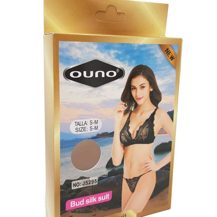 Ouno - J5295 - Sexig underklädesset i två delar - storlek S/M - svart - färgad presentförpackning för wholesale av Kinky Pleasure