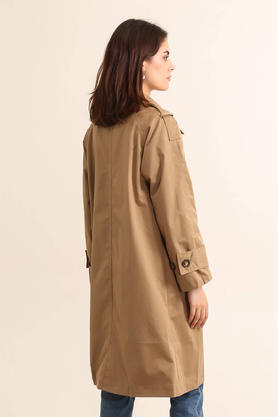 Attrait Paris – wholesale Trenchcoat - Dam – Lång trenchcoat med dold knappslå7