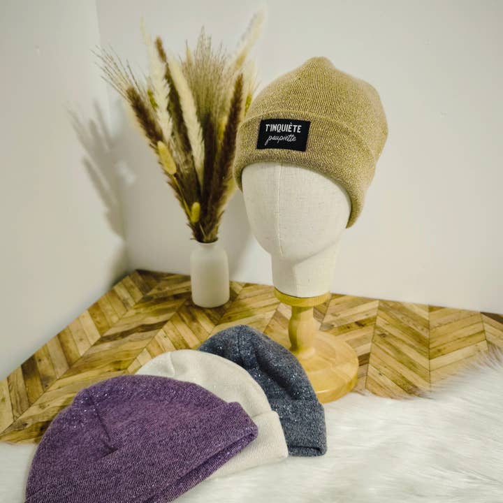 Glitter gebreide mutsen voor volwassenen (56 cm) voor wholesale door L'aiguille de Sha