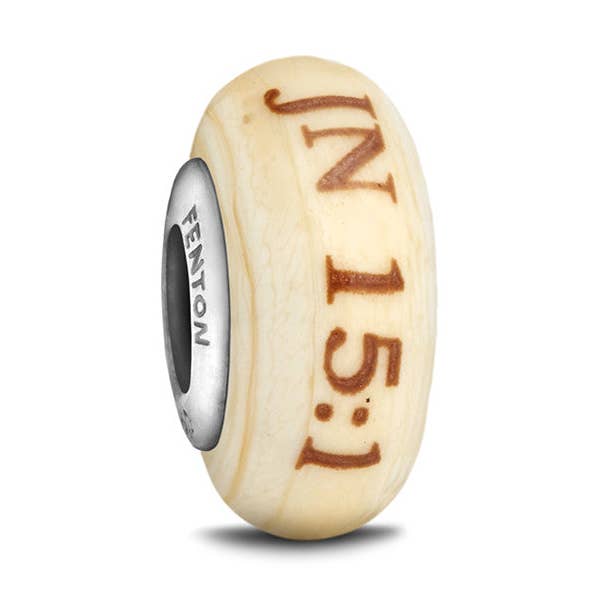 ”Jag är vinstocken” Inspirerande glaspärla för wholesale av Fenton Glass Jewelry