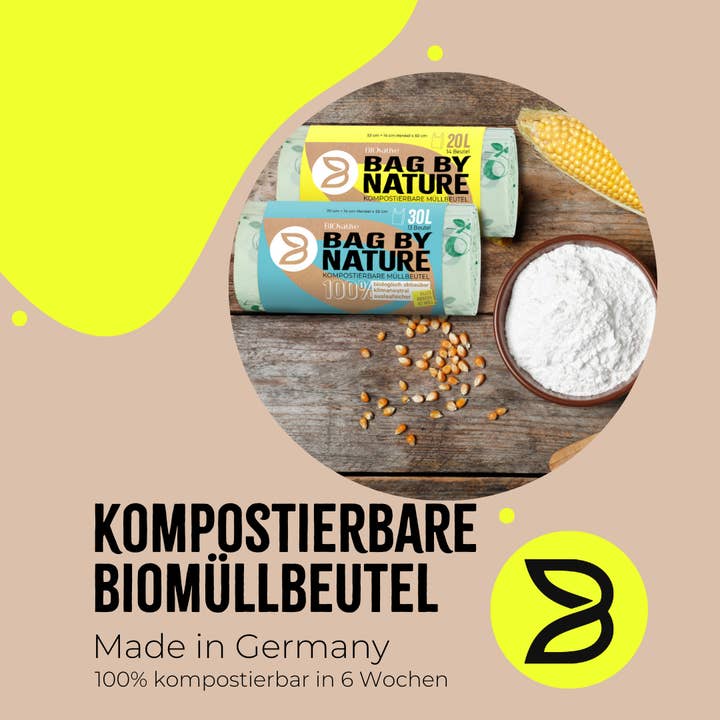 BIOvative - Wholesale Trashcan/Trash Bin - 6L compostable organic trash bags: Made in Germany1