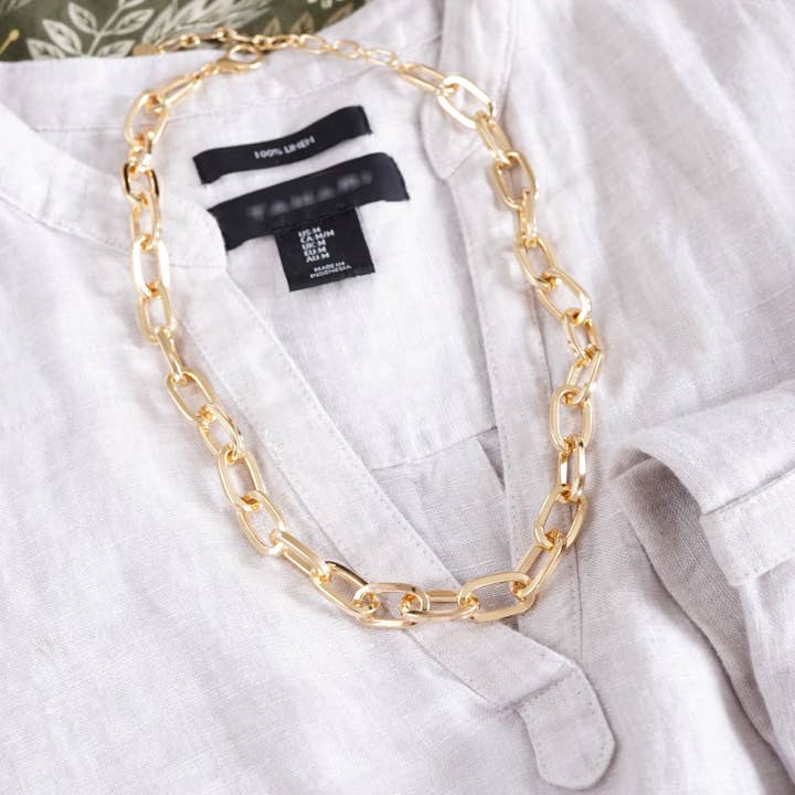 PennyLine inc - Vente Collier maille et chaîne - Collier à maillons épais en ton doré3