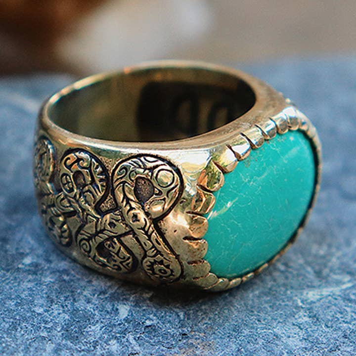 Men's Ring - Turquoise - Xavier Rudd Collab for wholesale by bahgsu jewels