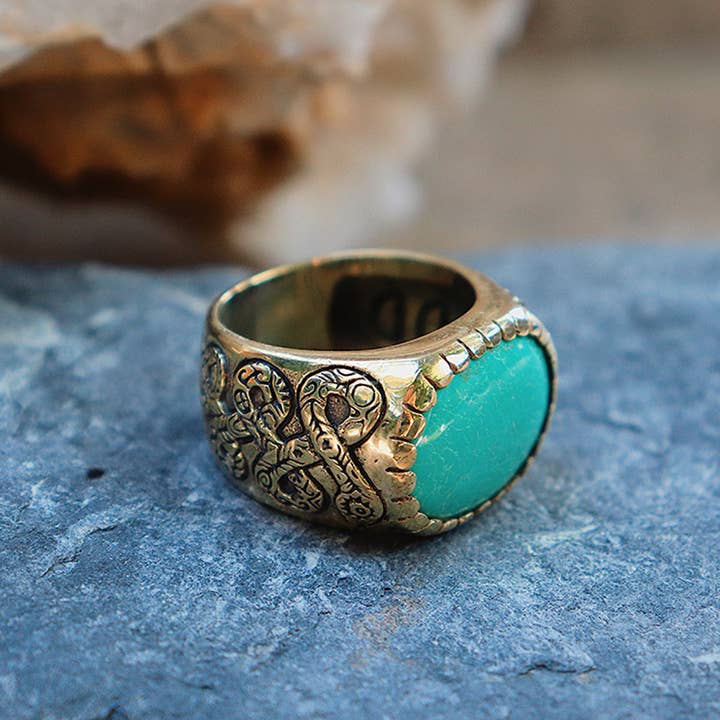 bahgsu jewels - Wholesale Cocktail/Statement Ring - Men's Ring - Turquoise - Xavier Rudd Collab