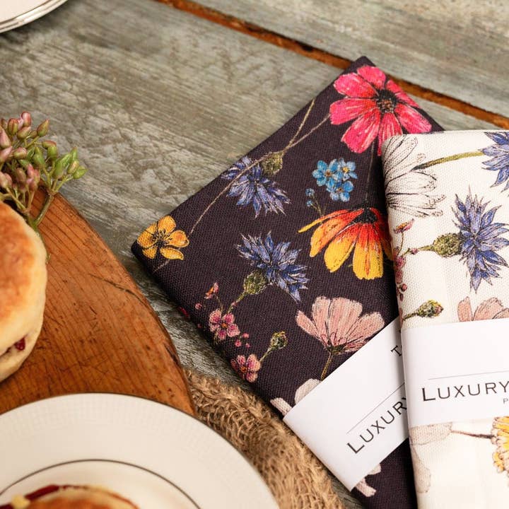 Toasted Crumpet - Wholesale Tea Towel - The Regency Gardens (Pure) Tea Towel4