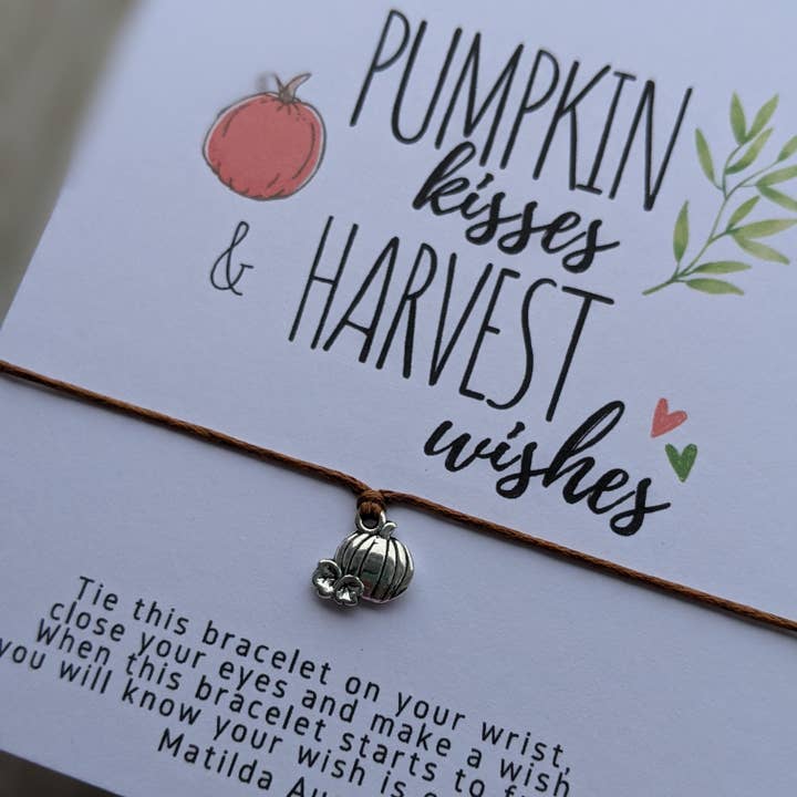 Bracelet Pumpkin Wish, produits agricoles, saison des citrouilles pour la vente par Matilda August Studios