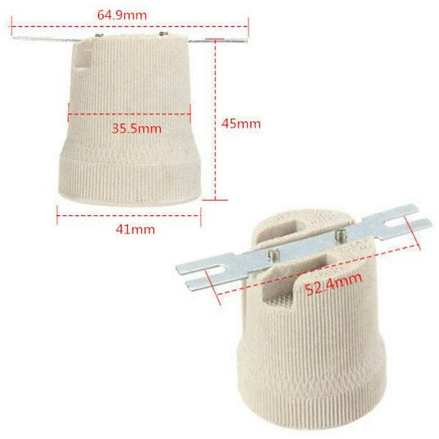 Ledsone - Vente Ampoule/spot - Douille d'ampoule à vis Edison vintage ES E27 en porcelaine céramique9