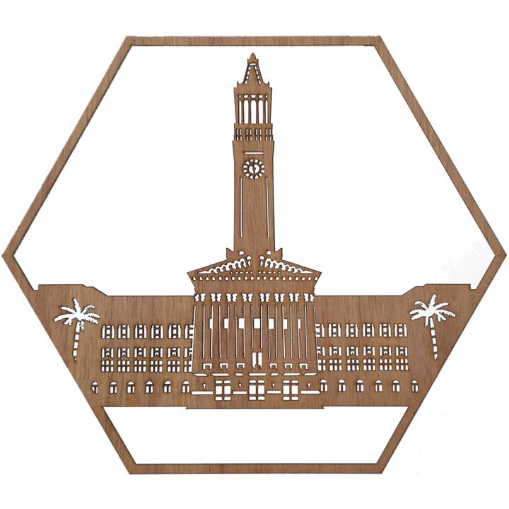 Straya Art - Wholesale Wall Accent - Brisbane Town Hall Hexagon Wall Art1