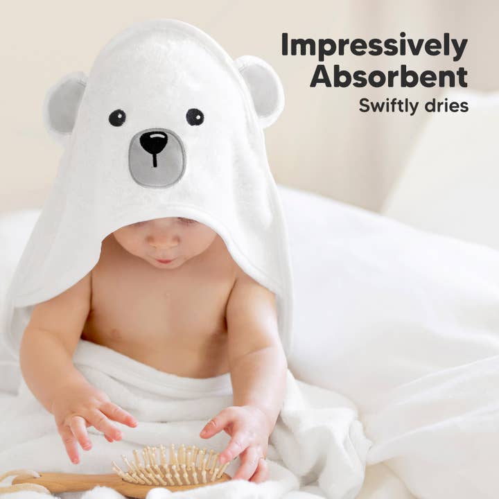 Polar KeaBabies Cuddle Baby Hooded Towel for wholesale on Faire