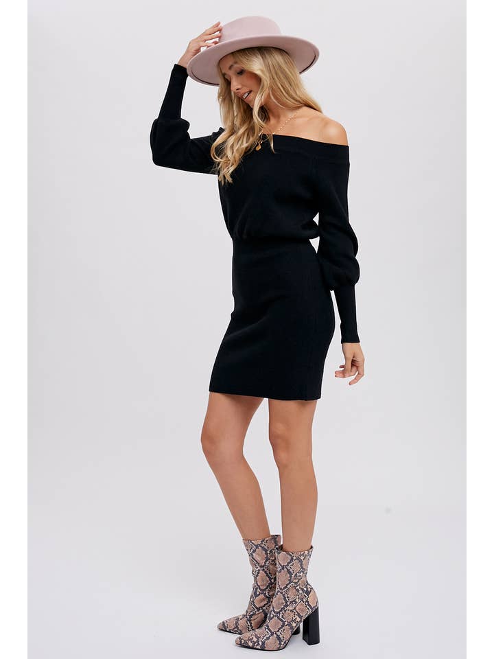 Bluivy - Wholesale Jurk - Dames - OFF-THE-SHOULDER SWEATERJURK10