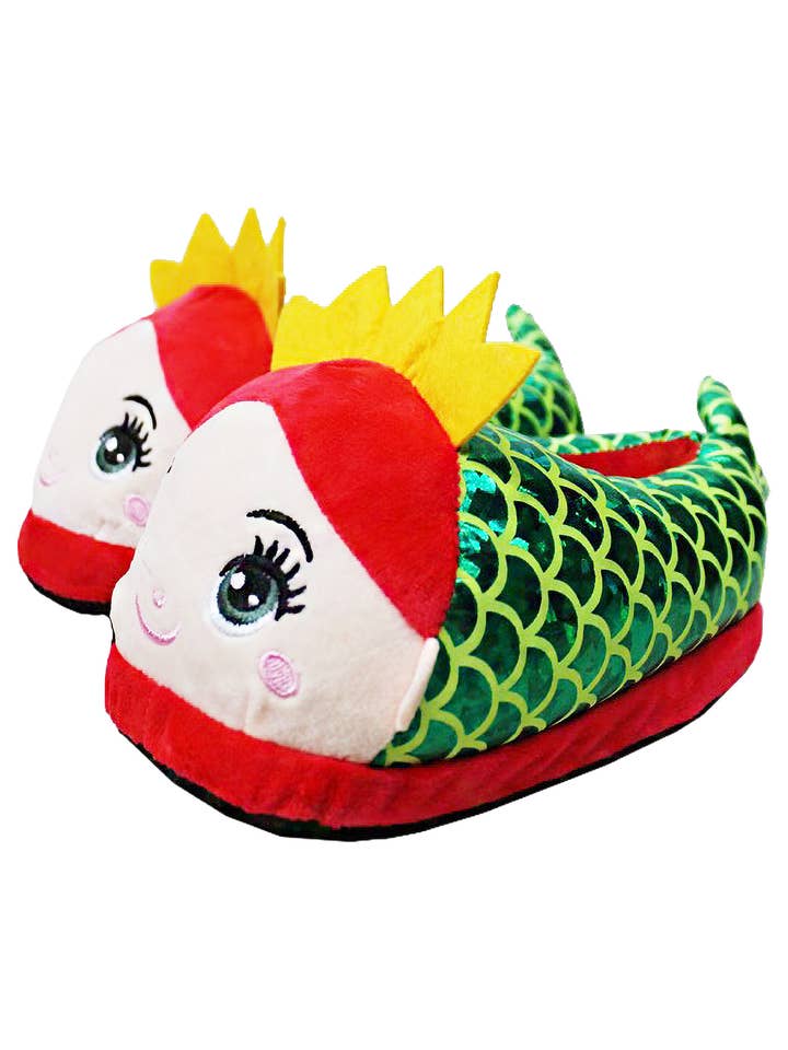 Cap Zone - Wholesale Slippers - Kids - Kids Mermaid Princess Plush Lounge Sock Slipper6