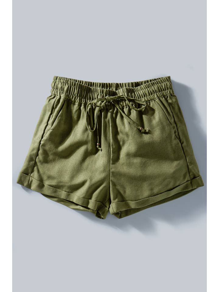 Urban Daizy - Wholesale Shorts - Women's - Viscose Linen Blend Drawstring Shorts
