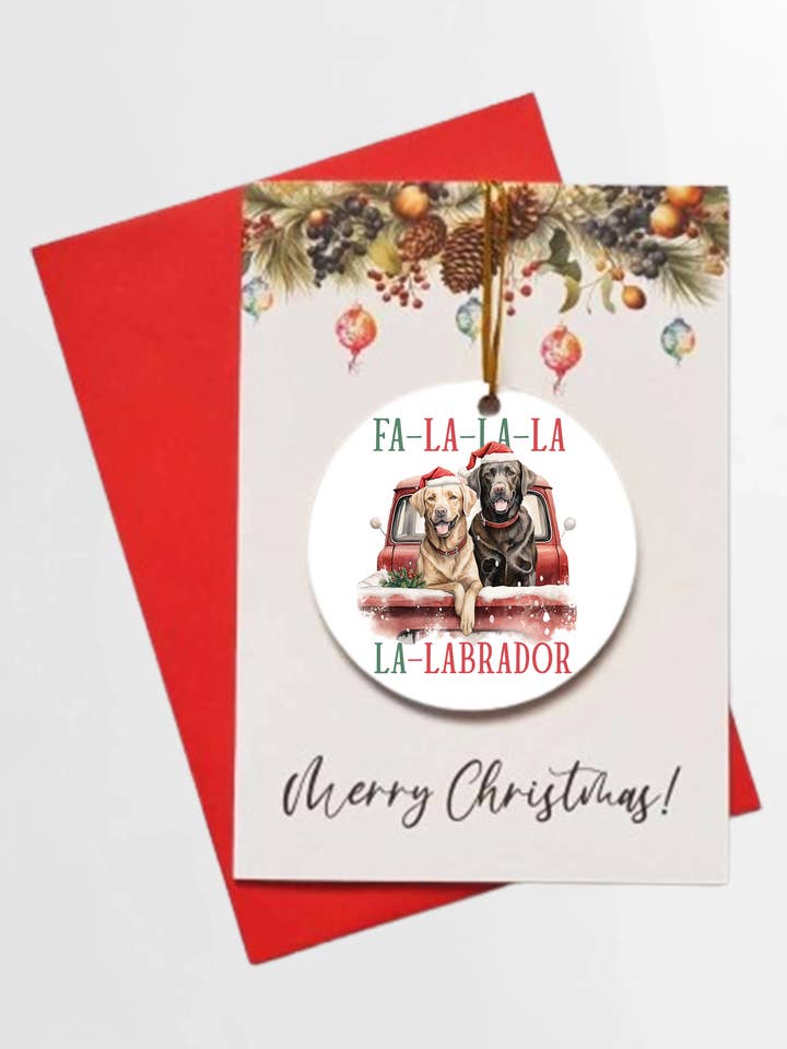 Feliz Navidad Fa-la-la-la-la-Labrador + BOLA DESMONTABLE para venta al por mayor de Homemade Hollydays Wholesale