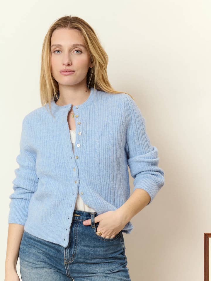 Cardigan van alpaca en gedraaide wol voor wholesale door Nathael Paris