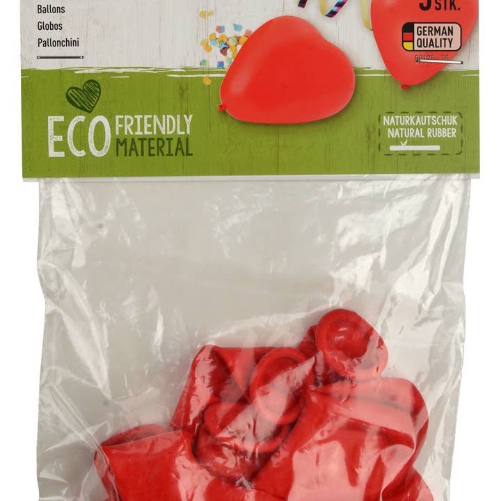Fackelmann - Wholesale Balloon - Set of 5 red heart-shaped balloons with inscription3