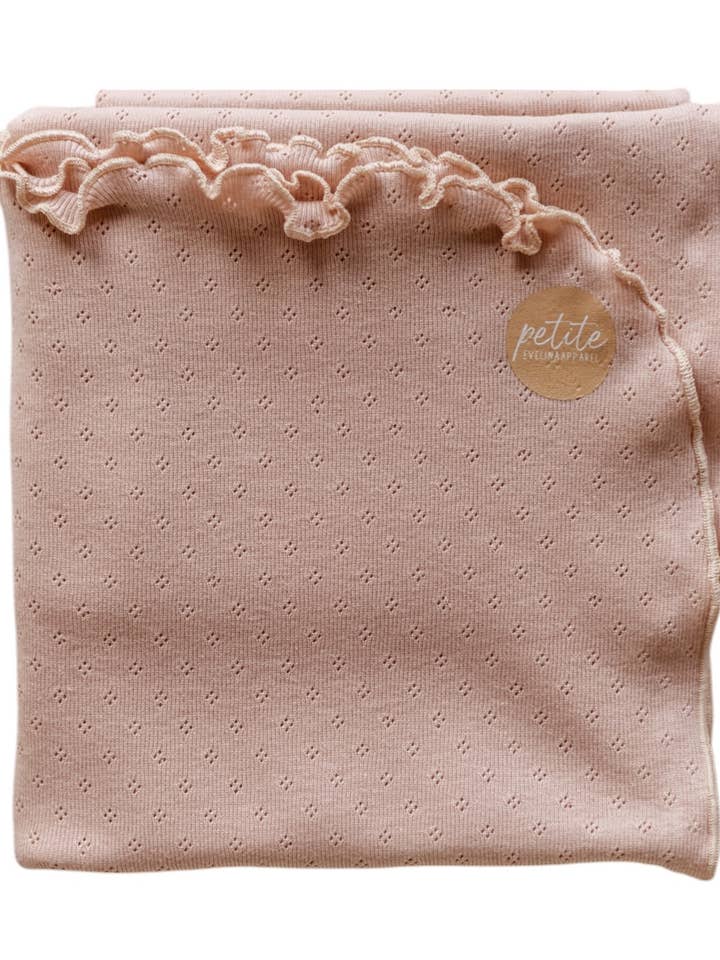 Cotton Pointoille Blanket / Blush for wholesale by PETITE EvelinaApparel