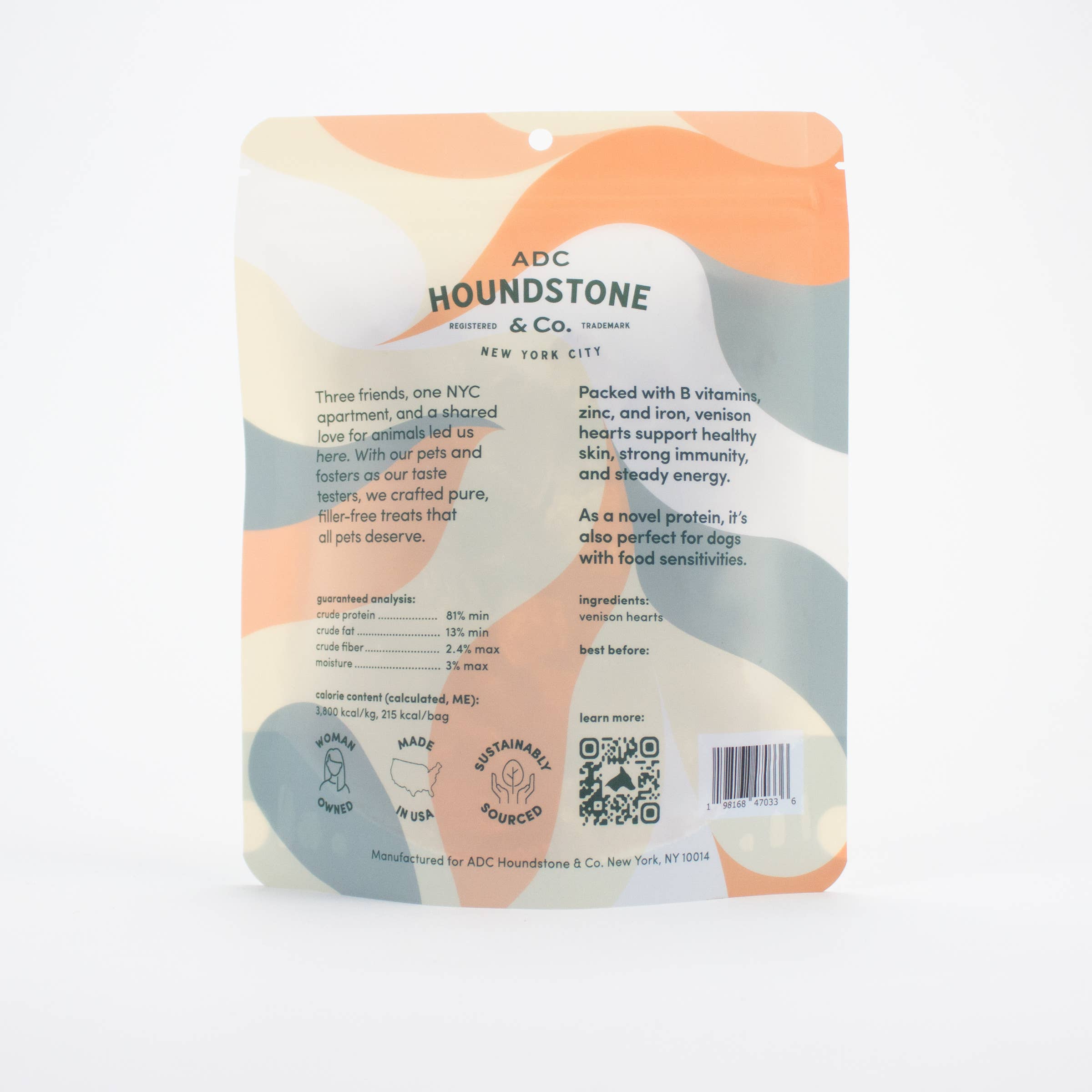 ADC Houndstone & Co. - Wholesale Pet Treats - Dog - Venison Hearts Freeze-Dried Treats (Case of 12)3