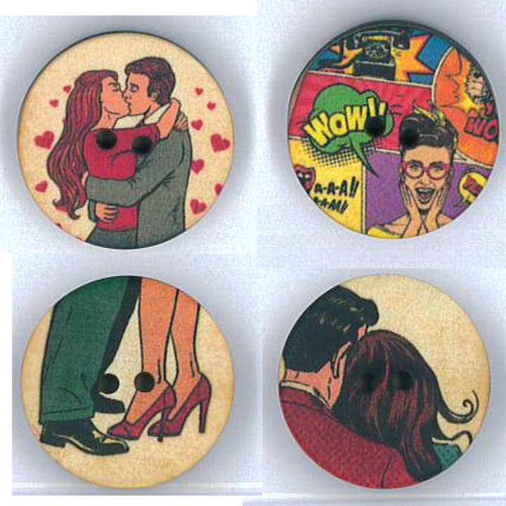 NEMARK - Venta al por mayor Botones/broches - PACK BOTONES ESTAMPADOS CÓMIC - PACK 3
