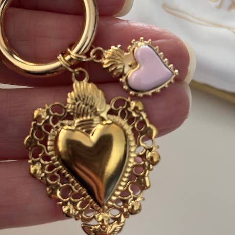 Miss DJ Angel - Wholesale Keychain - Women's - Ex-voto sacred heart charms, ex-voto bag charms, gift2