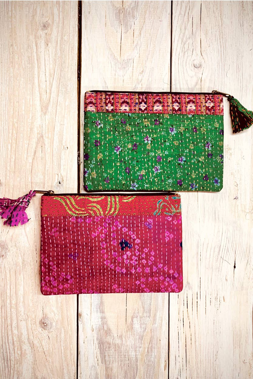 Sevya Handmade - Venta al por mayor Bolso pequeño - Mujer - Kantha - Funda para accesorios (2 unidades)6