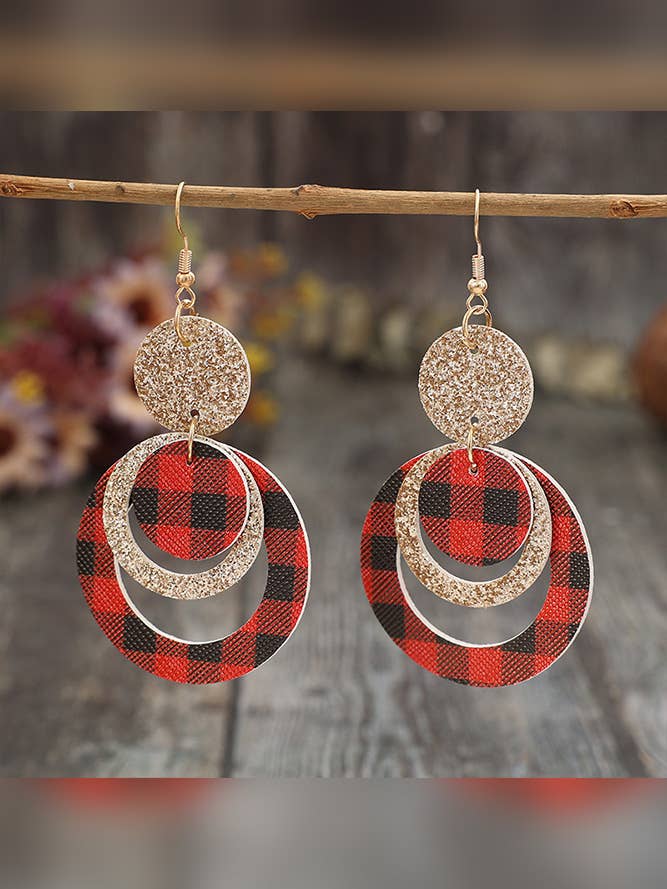 Plaid Sequin Glitter Earrings SP426 for wholesale by UNISHE