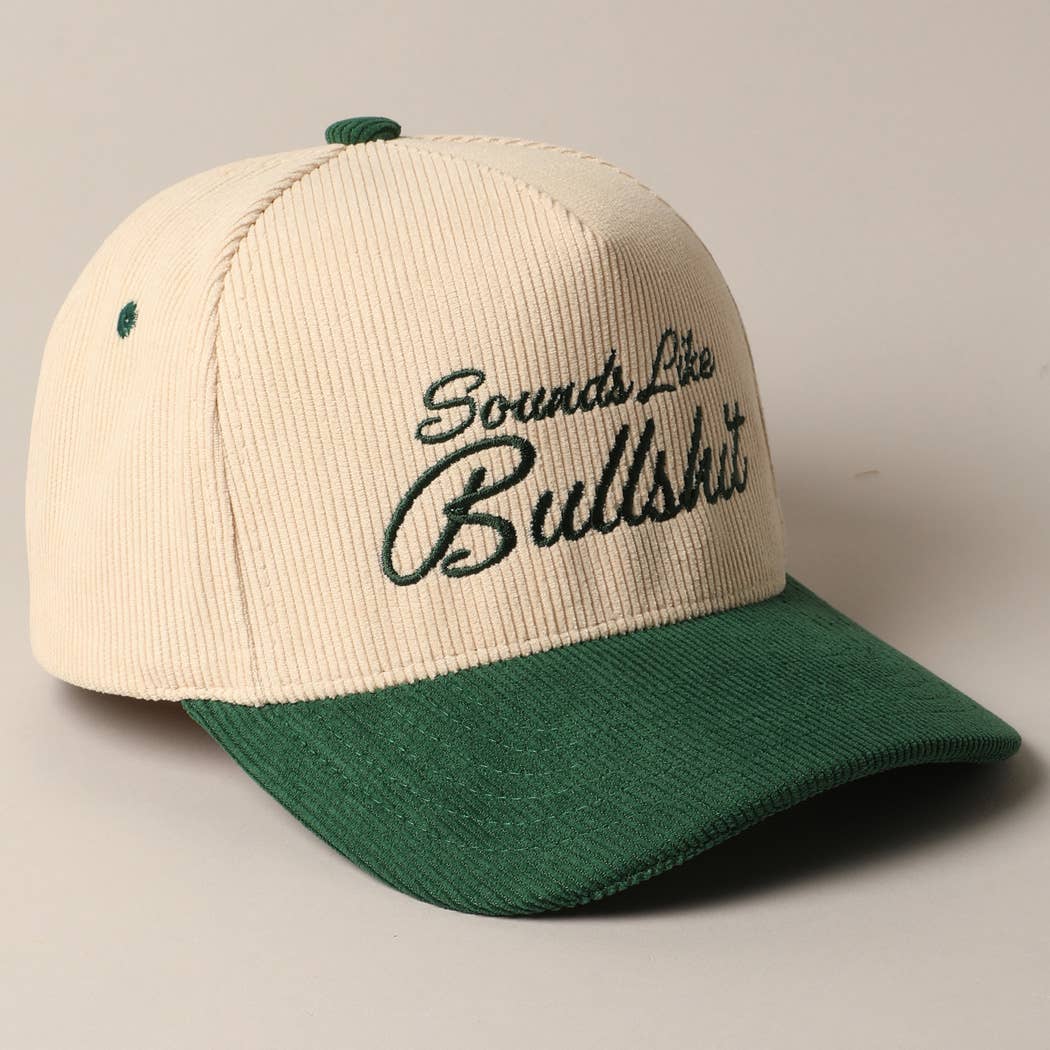 Fashion City - Wholesale Trucker Hat - Unisex - Sounds like Bullshit Corduroy Trucker Baseball Cap11