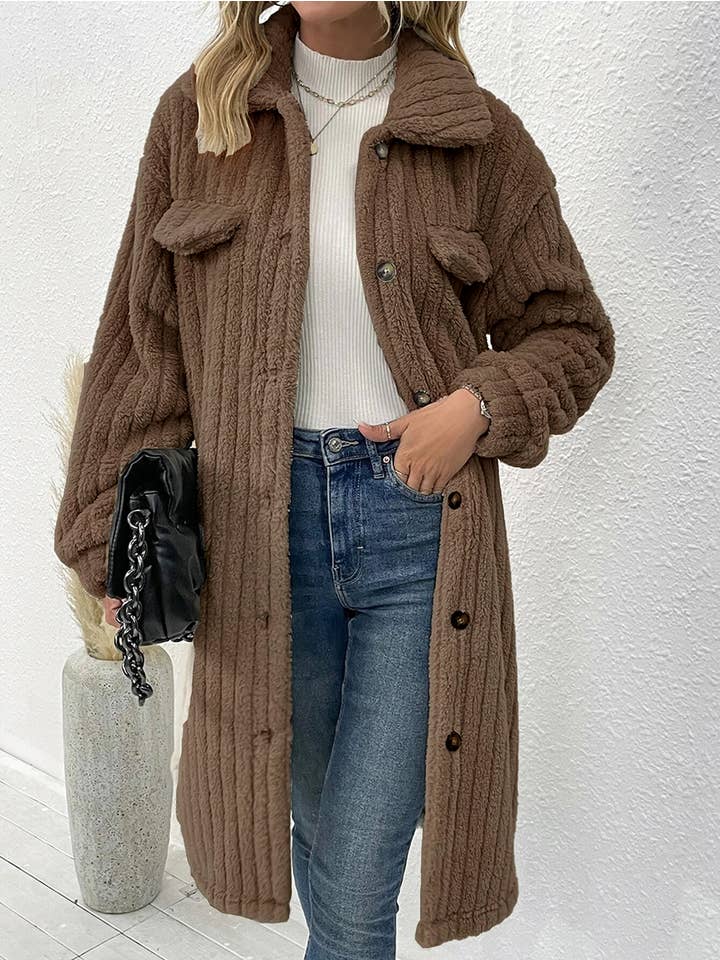 Miss Sparkling - Wholesale Fur/Faux Fur Coat - Women's - Long sherpa coat